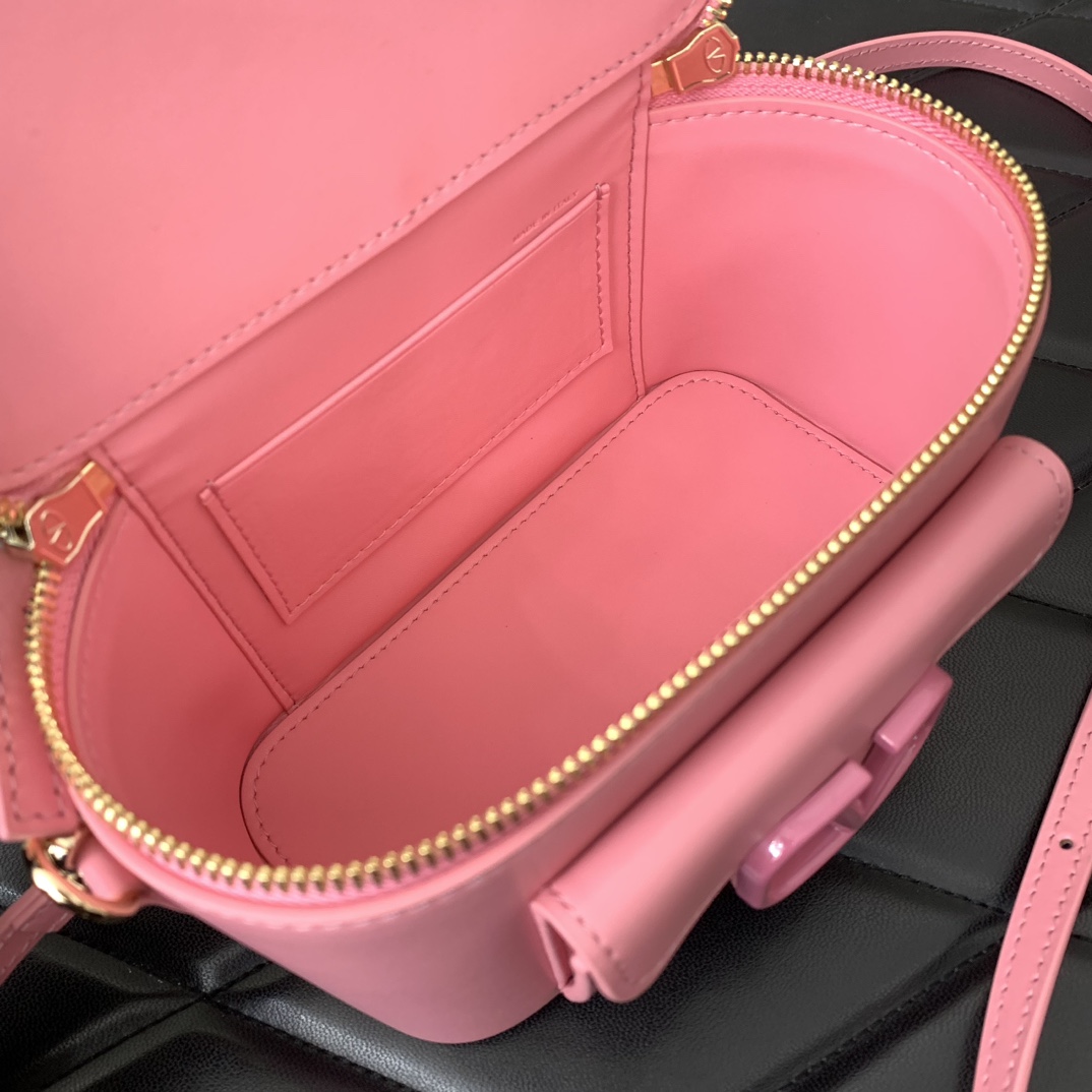 Valentino Garavani Loco Mini Box Bag in Pink Calfskin Leather 